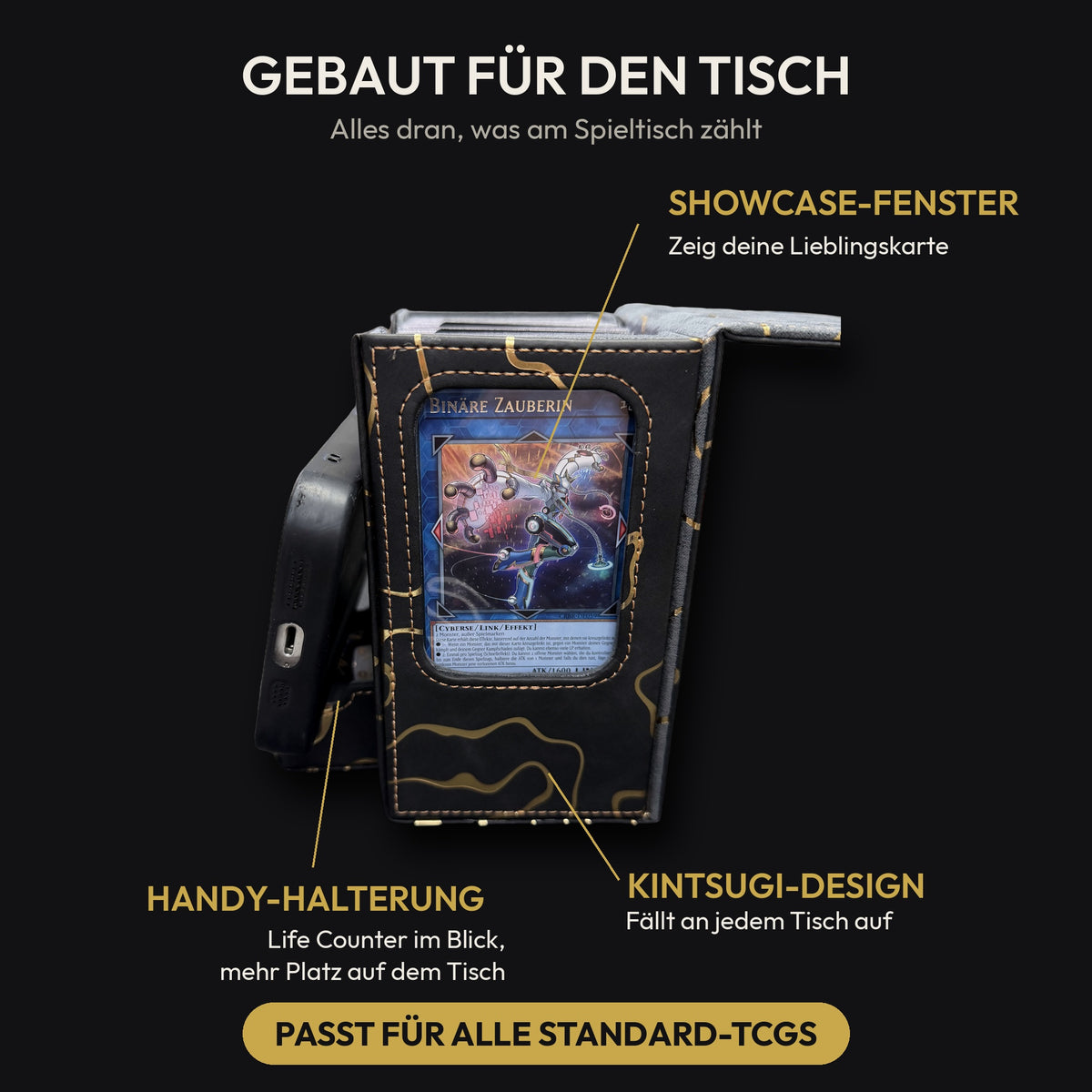 Kintsugi Deckbox Set Gold: Features von der Seite